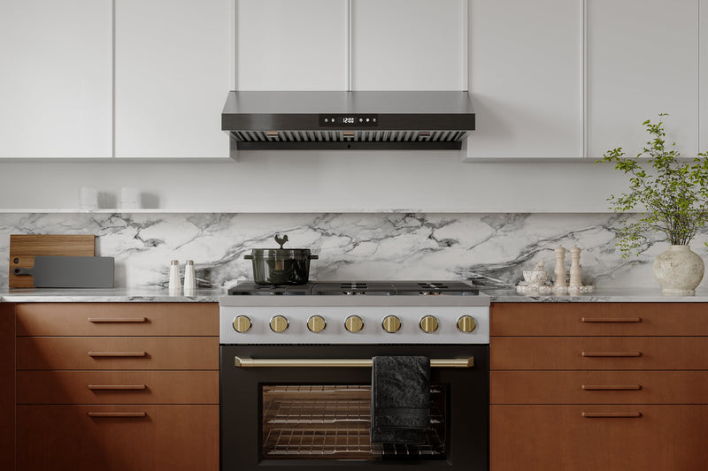 Hauslane Under Cabinet Touch Control Range Hood with Stainless Steel Filters in Black Stainless Steel (UC-PS18BSS)