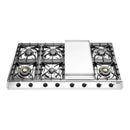 ILVE Nostalgie II 48-Inch Built-In Natural Gas Cooktop with 8 Burners, Griddle in Stainless Steel (UHCP1265FNSSB)