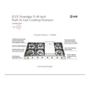 ILVE Nostalgie II 48-Inch Built-In Natural Gas Cooktop with 8 Burners, Griddle in Stainless Steel (UHCP1265FNSSB)
