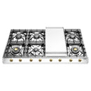 ILVE Nostalgie II 48-Inch Built-In Gas Cooktop with Griddle in Stainless Steel (UHCP1265FNSSG)