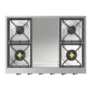 ILVE Nostalgie II 36 inch Built-In Natural Gas Rangetop with 6 Burners and Griddle, in Stainless Steel (UHCP36FNSSB)