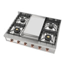 ILVE Nostalgie II 36 inch Built-In Propane Gas Rangetop with 6 Burners and Griddle, in Stainless Steel (UHCP36FNSSPLP)