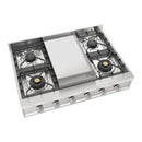 ILVE Professional Plus II 36 inch Built-In Natural Gas Rangetop with Griddle, in Stainless Steel (UHCP36FSS)