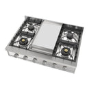 ILVE Professional Plus II 36 inch Built-In Natural Gas Rangetop with Griddle, in Stainless Steel (UHCP36FSS)
