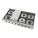 ILVE Nostalgie II 48 inch Built-In Natural Gas Rangetop with Griddle, in Stainless Steel (UHCP48FNSSC)