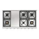 ILVE Nostalgie II 48 inch Built-In Natural Gas Rangetop with Griddle, in Stainless Steel (UHCP48FNSSC)