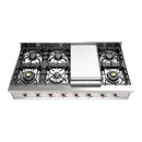 ILVE Nostalgie II 48 inch Built-In Natural Gas Rangetop with Griddle, in Stainless Steel (UHCP48FNSSP)
