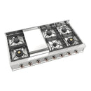 ILVE Nostalgie II 48 inch Built-In Natural Gas Rangetop with Griddle, in Stainless Steel (UHCP48FNSSP)