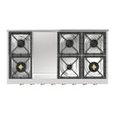ILVE Nostalgie II 48 inch Built-In Natural Gas Rangetop with Griddle, in Stainless Steel (UHCP48FNSSP)