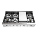 ILVE Professional Plus II 48 inch Built-In Natural Gas Rangetop with Griddle, in Stainless Steel (UHCP48FSS)