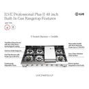 ILVE Professional Plus II 48 inch Built-In Natural Gas Rangetop with Griddle, in Stainless Steel (UHCP48FSS)