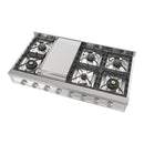 ILVE Professional Plus II 48 inch Built-In Natural Gas Rangetop with Griddle, in Stainless Steel (UHCP48FSS)