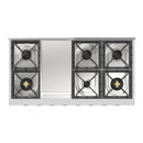 ILVE Professional Plus II 48 inch Built-In Natural Gas Rangetop with Griddle, in Stainless Steel (UHCP48FSS)