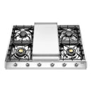ILVE Nostalgie II 36 inch Built-In Propane Gas Cooktop with Griddle, in Stainless Steel (UHCP965FNSSCLP)