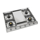 ILVE Nostalgie II 36 inch Built-In Propane Gas Cooktop with Griddle, in Stainless Steel (UHCP965FNSSCLP)