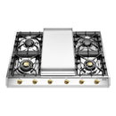 ILVE Nostalgie II 36-Inch Built-In Propane Gas Cooktop with Griddle in Stainless Steel (UHCP965FNSSGLP)