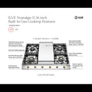 ILVE Nostalgie II 36-Inch Built-In Propane Gas Cooktop with Griddle in Stainless Steel (UHCP965FNSSGLP)