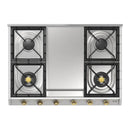ILVE Nostalgie II 36-Inch Built-In Propane Gas Cooktop with Griddle in Stainless Steel (UHCP965FNSSGLP)