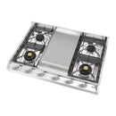 ILVE Professional Plus II 36-Inch Built-In Propane Gas Cooktop with Griddle in Stainless Steel (UHCP965FSSLP)
