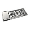 ILVE Panoramagic 48-Inch Built-In Natural Gas Cooktop with Total Black Brass Burners in Stainless Steel (UHCPMT125FSS)