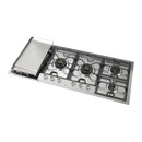 ILVE Panoramagic 48-Inch Built-In Natural Gas Cooktop with Total Black Brass Burners in Stainless Steel (UHCPMT125FSS)