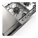 ILVE Panoramagic 48-Inch Built-In Natural Gas Cooktop with Total Black Brass Burners in Stainless Steel (UHCPMT125FSS)