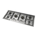 ILVE Panoramagic 48-Inch Built-In Gas Cooktop with Total Black Brass Burners in Stainless Steel with 6 Sealed Burners (UHCPMT125SS)