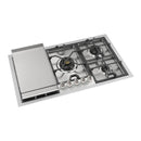 ILVE Panoramagic 36-Inch Built-In Natural Gas Cooktop with 5 Burners + Griddle in Stainless Steel (UHCPMT95FSS)