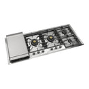 ILVE Nostalgie II 48-Inch Built-In Natural Gas Cooktop with Total Black Brass Burners in Stainless Steel (UHCPT125FNSSC)