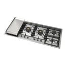 ILVE Nostalgie II 48 inch Built-In Propane Gas Cooktop with Total Black Brass Burners, in Stainless Steel (UHCPT125FNSSCLP)