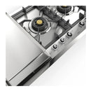ILVE Nostalgie II 48-Inch Built-In Natural Gas Cooktop with Total Black Brass Burners in Stainless Steel (UHCPT125FNSSC)