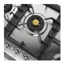 ILVE Nostalgie II 48-Inch Built-In Natural Gas Cooktop with Total Black Brass Burners in Stainless Steel (UHCPT125FNSSC)