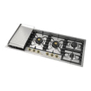 ILVE Nostalgie II 48-Inch Built-In Gas Cooktop with Total Black Brass Burners in Stainless Steel (UHCPT125FNSSG)