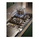 ILVE Professional Plus II 48-Inch Built-In Natural Gas Cooktop with Total Black Brass Burners in Stainless Steel (UHCPT125FSS)
