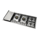 ILVE Professional Plus II 48-Inch Built-In Natural Gas Cooktop with Total Black Brass Burners in Stainless Steel (UHCPT125FSS)