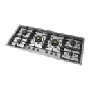 ILVE Nostalgie II 48-Inch Built-In Gas Cooktop with Total Black Brass Burners in Stainless Steel (UHCPT125NSSC)