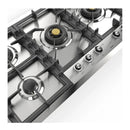 ILVE Nostalgie II 48-Inch Built-In Gas Cooktop with Total Black Brass Burners in Stainless Steel (UHCPT125NSSC)
