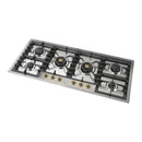 ILVE Nostalgie II 48-Inch Built-In Natural Gas Cooktop with Total Black Brass Burners in Stainless Steel (UHCPT125NSSGLP)