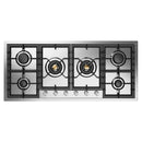 ILVE Professional Plus II 48-Inch Built-In Natural Gas Cooktop with Total Black Brass Burners in Stainless Steel (UHCPT125SS)