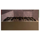 ILVE Professional Plus II 48-Inch Built-In Natural Gas Cooktop with Total Black Brass Burners in Stainless Steel (UHCPT125SS)