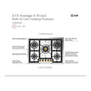 ILVE Nostalgie II 30-Inch Built-In Natural Gas Cooktop with 5 Burners in Stainless Steel (UHCPT75NSSC)