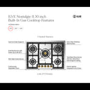 ILVE Nostalgie II 30-Inch Built-In Propane Gas Cooktop with 5 Burners in Stainless Steel  (UHCPT75NSSGLP)