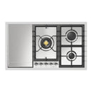 ILVE Nostalgie II 36 inch Built-In Propane Gas Cooktop with Total Black Brass Burners, in Stainless Steel (UHCPT95FNSSCLP)
