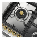 ILVE Nostalgie II 36-Inch Built-In Propane Gas Cooktop with Total Black Brass Burners in Stainless Steel (UHCPT95FNSSGLP)