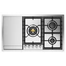 ILVE Professional Plus II 36-Inch Built-In Natural Gas Cooktop with Total Black Brass Burners in Stainless Steel (UHCPT95FSS)