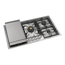ILVE Professional Plus II 36-Inch Built-In Propane Gas Cooktop with Total Black Brass Burners in Stainless Steel (UHCPT95FSSLP)