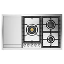 ILVE Professional Plus II 36-Inch Built-In Gas Cooktop with Total Black Brass Burners in Stainless Steel with 5 Sealed Burners & Griddle (UHCPT95FSS)