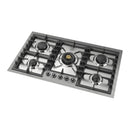 ILVE Nostalgie II 36 inch Built-In Propane Gas Cooktop with Total Black Brass Burners, in Stainless Steel (UHCPT95NSSCLP)