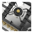 ILVE Nostalgie II 36-Inch Built-In Natural Gas Cooktop with Total Black Brass Burners in Stainless Steel (UHCPT95NSSG)