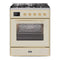 ILVE 30-Inch Majestic II Dual Fuel Range with 5 Burners - 4  cu. ft. Oven - Brass Trim in Antique White with Brass Trim (UM30DNE3AWG)